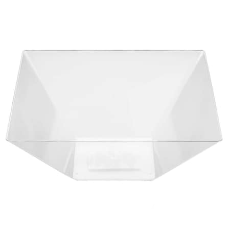 Smarty Had A Party 3 qt. Clear Square Plastic Serving Bowls (24 Bowls), 24PK 6927-CASE